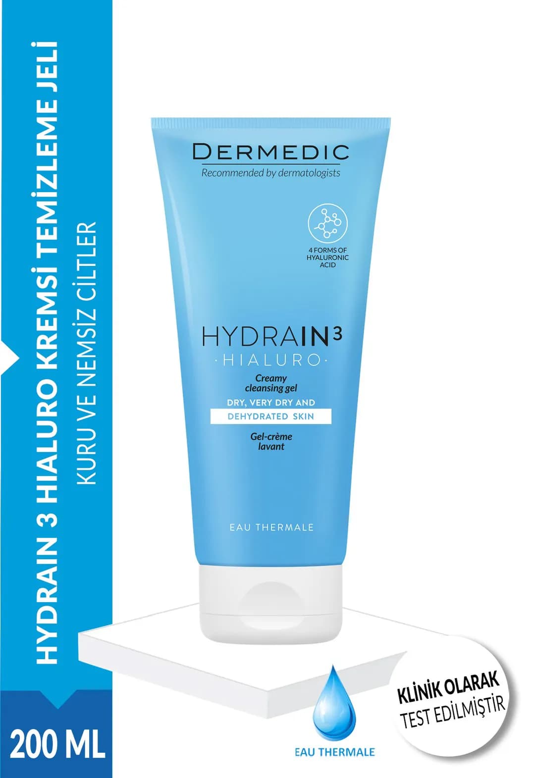 DERMEDİC HYDRAIN 3 HIALURO KREMSİ TEMİZLEME JELİ 200ML 