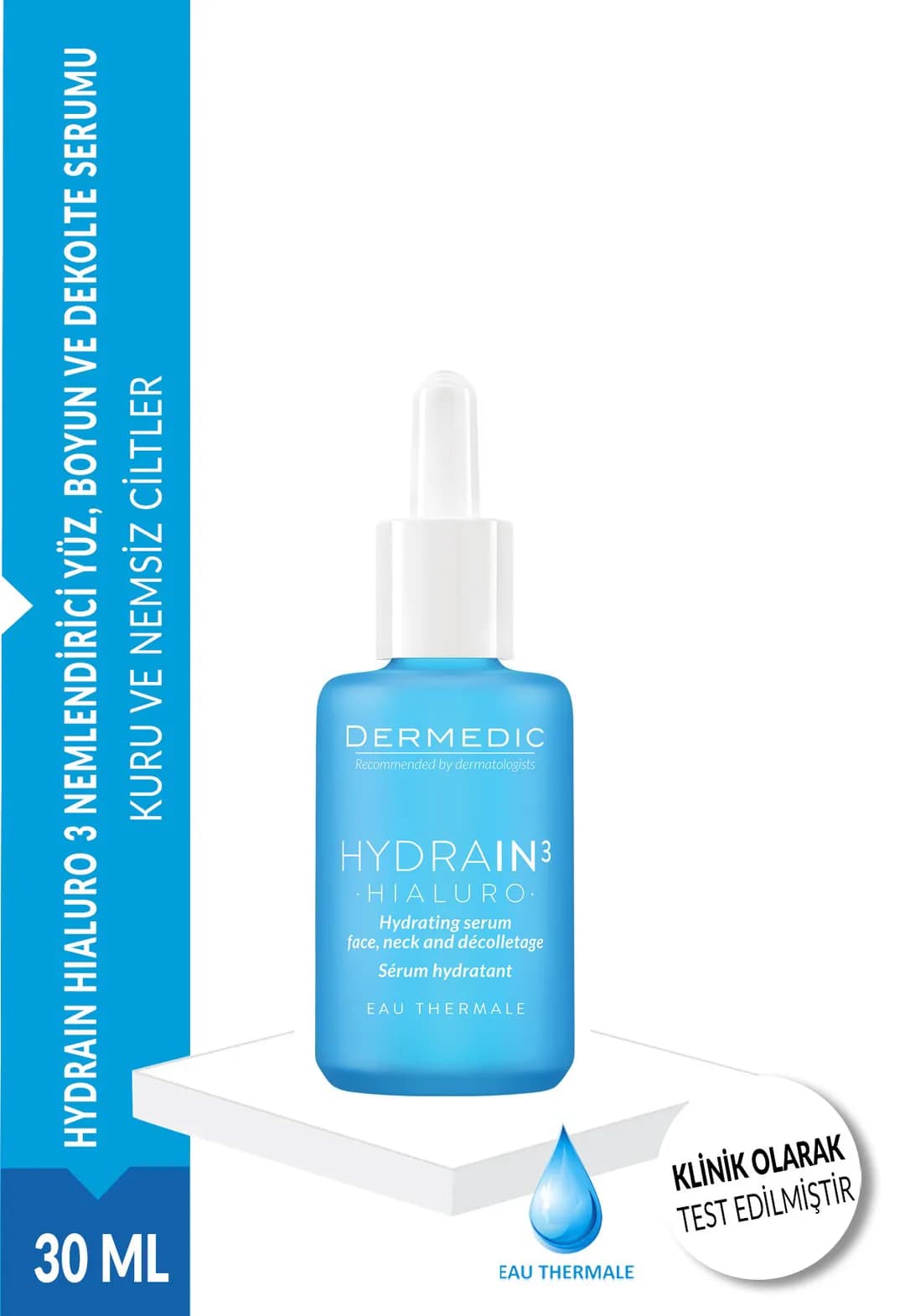 DERMEDİC HYDRAIN3 HIALURO NEMLENDİRİCİ YÜZ,BOYUN VE DEKOLTE SERUMU 30 ML 